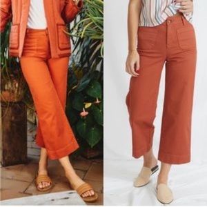 Marine Layer high waisted wide leg crop pants
